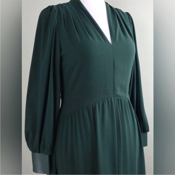 NWT Soft Surroundings Dark Green Long Sleeve Dress - Picture 6 of 9